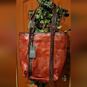 NWT MYRA BAG,  Envision Handtooled Red Tote